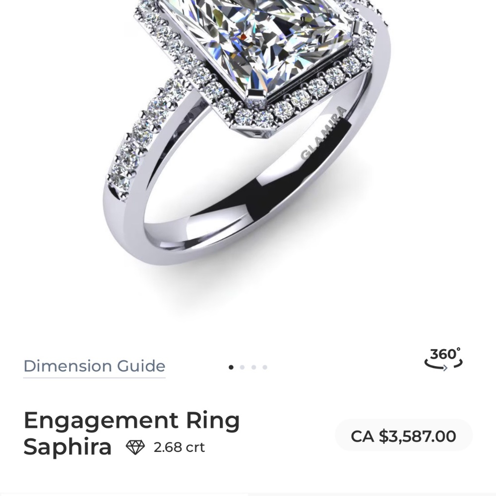 14K White Gold Engagement Ring